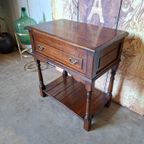 Antiek Klassieke Engels Sidetable, Haltafel, Wandconsole Afm.65x39m En 71cm Hoog. thumbnail 3