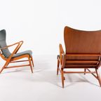 Architectural Swedish Mid-century Modern Armchairs By Axel Larsson, 1950’s thumbnail 5