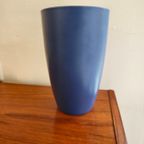 Vintage West Germany Blauwe Vaas Vaasje Blauw Keramiek thumbnail 2