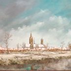 Georges Tahon - Schilderij - Nieuwpoort In De Winter thumbnail 3