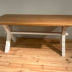 Landelijke Rechthoekige Tafel Met Kruisvoet thumbnail 6