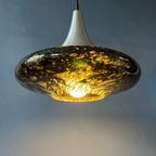 Mid Century Doria Leuchten Zwart Glazen Hanglamp - Space Age Hanglamp - Jaren '70 Glazen L thumbnail 6