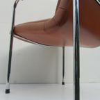 4 Vintage Cognac Leren Lounge Stoelen Artifort Geoffrey Harcourt thumbnail 19