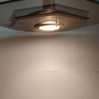 Vintage Verstelbare Octagon Massive Glazen Plafondlamp (geborsteld Messing) thumbnail 10