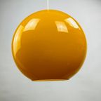 Yellow Glass Globe Pendant Light Xl By Peill And Putzler, 1960 thumbnail 9