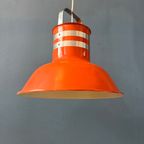 Mid Century Oranje/rode Metalen Space Age Hanglamp thumbnail 9