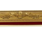 Vintage Vergulde Lijst Barok Stijl Rood Fluweel Klassiek 66x56cm thumbnail 3
