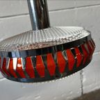 Vintage Chromen Ufo Luster / Hanglamp Met Oranje Accent thumbnail 5