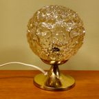 Vintage Tafellamp Bollampje Bedlampje Lamp Messing Glas thumbnail 4