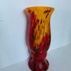 Bohemian Spatter Glass Vaas Art Deco thumbnail 6