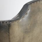 Grote Antieke Zwarte Engelse Rundleren Oorfauteuil Uit Eind 19e Eeuw Met Een Luxe Uitstraling thumbnail 14