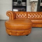 Classic Chesterfield Bank – Sc Mosterdbruin, Leer thumbnail 4