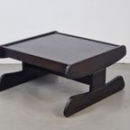 Vintage Wengé Salontafel Brutalist Postmodern ‘70 Hout Tafel thumbnail 12