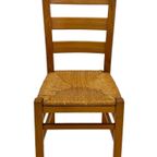 Vintage Set Van 6 Eetkamerstoelen Eiken En Riet Design thumbnail 24