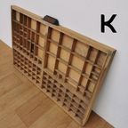 Brocante, Bruine Antieke Houten Letterbak, Wanddecoratie K thumbnail 7