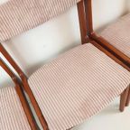 8 Vintage Deense Erik Buch Stoelen | Nieuw Gestoffeerd Roze thumbnail 14