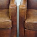 Set Van 2 Mooie En Comfortabele Schapenleren Art Deco Design Fauteuils Met Een Prachtige Kleur thumbnail 18