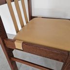 Set Van 6 Brutalist Eetkamerstoelen Wenge Vintage Design thumbnail 5