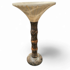 Pegasan Alabaster Table Lamp / Chalice Lamp / Spain - 70's thumbnail 2