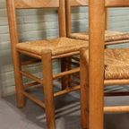 Set Van 4 Vintage Charles Dudouyt Stijl Eetkamerstoelen thumbnail 4