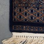 Zachte En Sierlijke Loper/ Vloerkleed In Oosterse Stijl In Voornamelijk Blauw Tinten 148x40cm thumbnail 3