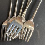 Set Van 6 Verzilverde Lepeltjes En 6 Vorkjes Met Schelpdecoraties Prijs/set thumbnail 4