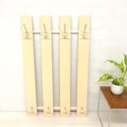 Xl Retro Vintage Kapstok Jaren 60 Hout Creme Wit thumbnail 3