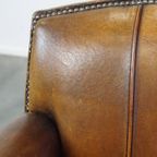 Charmante En Karakteristieke Subtiele Gepatineerde Schapenleren Armchair Met Een Geweldig Patina thumbnail 11