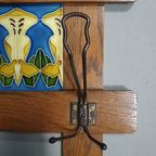 Art Nouveau Wall Coat Rack With Tiles thumbnail 7