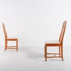 Pair Unique Burl Wood Chairs / Eetkamerstoel / Stoel From Nordiska Kompaniet thumbnail 5