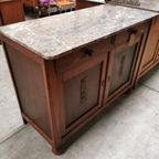 Vintage Frans Dressoir Commode, Ladekast Badkamermeubel Met Marmer Blad 212 thumbnail 17