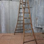Industriele Vintage Houten Schildersladder, Schilderstrap thumbnail 2