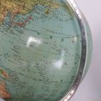 Midcentury Glazen Globe Met Licht Van Columbus Duoerdglobe, Duitsland thumbnail 7