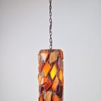 Vintage Chunky Glas Acrylic Swag Hanglamp Handmade '60 Rare thumbnail 3