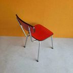 Retro, Vintage Formica Stoel, Rood Formica, Metalen Frame thumbnail 5