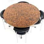 Ronde Eettafel Met Koperen Blad 'driebergen' Vintage thumbnail 3