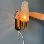 Mid Century Deense Wandkandelaar  - Scandinavische Glazen Wandlamp thumbnail 2