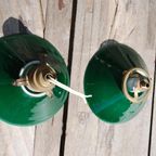 Antieke Groene Hanglampjes Glas thumbnail 3