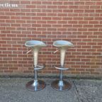 2 Vintage Barkrukken In Hoogte Verstelbaar Space Age thumbnail 2