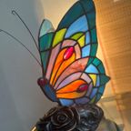 2 Beschikbaar ! Vlinder Tiffany Stijl Art Nouveau Stijl Tafellampen Glas In Lood thumbnail 11