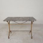 Tuintafel, Bistrotafel A. Delail Toulouse Met Marmer Blad, Jaren 20 thumbnail 18