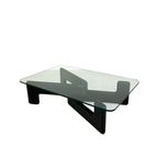 Vintage Salontafel Met Organische Zwarte Houten Basis, Jaren 70 thumbnail 16