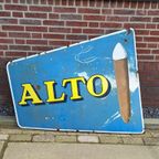 Zeer Groot Langcat Holland Emaille Bord Van Alto Sigaren. thumbnail 3