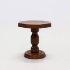 Solid Oak Pedestal Side Table 1960S thumbnail 4