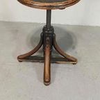 Antieke Bentwood Swivel Pianokruk Krukje thumbnail 2