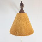 Vintage Fog & Mørup Teak Wandlamp Schaar Lamp Rope '50 Deens thumbnail 11