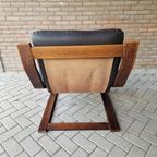 Vintage Fauteuil Slede Stoel Jaren 70 Leren Fauteuil Stoel thumbnail 6