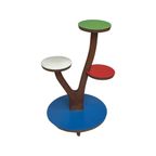Ca. 1950’S -Mcm - Plant Table / Side Table - Germany - Brightly Colored Formica And Teak Legs thumbnail 4