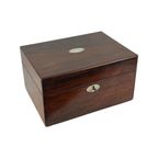 19Th C Fine English Mahogany Fineer Writing Box - 100% Complete + Secret Drawers thumbnail 3