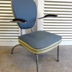 Prachtige Rode Bruine Witte Vintage Retro Formica Stoelen thumbnail 24